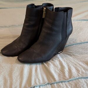 Elegant Black Leather Ankle Booties